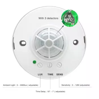 SENSKY Потолочный датчик движения 3 детектора