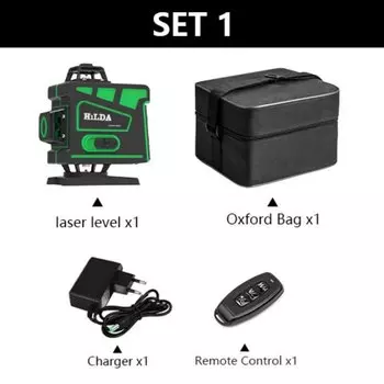 HILDA 16 Линий 4D 360 Зеленый Лазерный Уровень