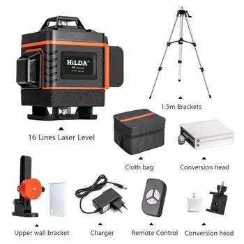 HILDA 16 линий лазерный уровень зеленый луч