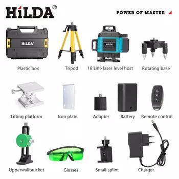 HILDA 4D 16-линейный лазерный уровень зеленый