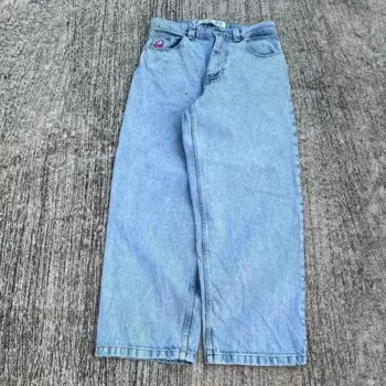 Хип-хоп Polar Big Boy Джинсы с вышивкой Уличная одежда Y2k Брюки Мешковатые джинсы Мужские женские широкие брюки с высокой талией Брюки-карго Мужские