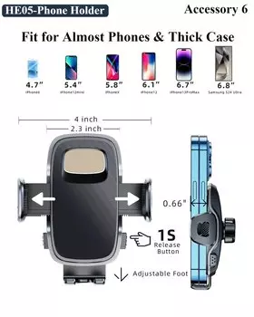 Hipacool Универсальный автомобильный держатель для телефона, подставка для приборной панели, арочный мостик, стабильный регулируемый угол для iPhone Samsung 4,7-7,2 дюйма