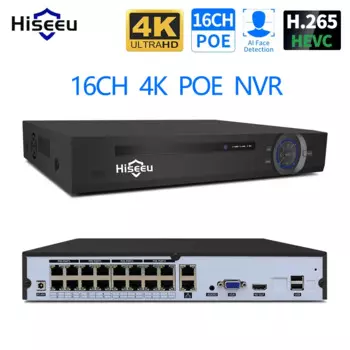 Hiseeu H5NVR-P-16 сетевой видеорегистратор 4K 16CH