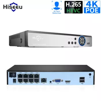 Hiseeu NVR4K-P-8/H5NVR-P-16 Видеорегистратор видеонаблюдения 4K