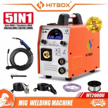 HITBOX 5 в 1 MT2000II MIG полуавтоматический сварочный аппарат IGBT инвертор с MIG Gas/Mig Gasless /MIG Mix/MMA /TIG Welder