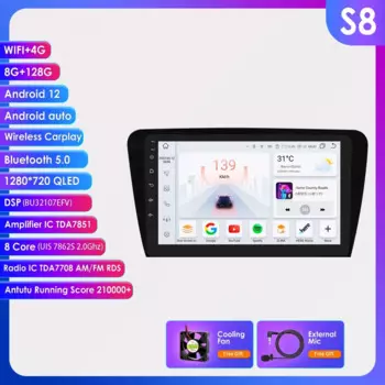 Hizpo Android 13 автомобильный радиоприемник мультимедийный видеоплеер для Volkswagen Skoda Octavia 3 A7 2013-2018 навигационный головное устройство GPS Carplay