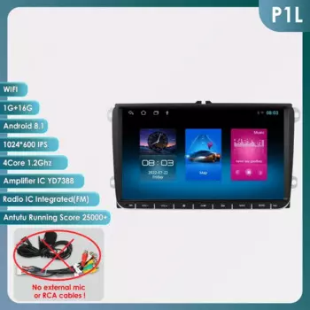 Hizpo Автомобильный мультимедийный плеер 2din Android 13 Радио для VW Volkswagen Golf Polo Skoda Rapid Octavia Passat b6 7 Tiguan Carplay GPS