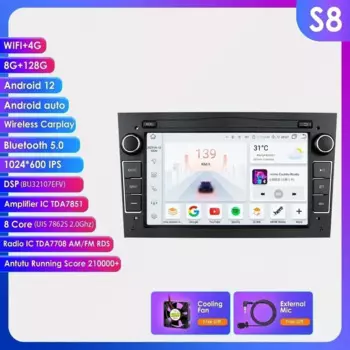 Hizpo Автомобильный радиоприемник Мультимедиа Android 13 для Opel Astra H J 2004 Vectra Vauxhall Antara Zafira Corsa C D Vivaro Meriva 2din Player