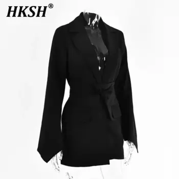 HKSH весна осень новый женский элегантный пиджак модный повседневный костюм шикарный уличный офисный женский топ нишевый дизайн пальто H2975