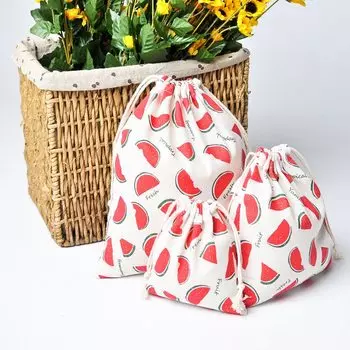 Хлопковая льняная сумка для хранения Tropical Flamingo Flower