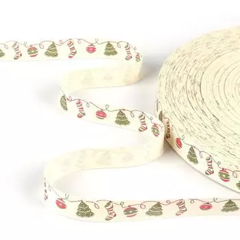 Хлопковая рождественская лента Hua Ming Ce 15 мм 5 ярдов
