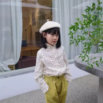 Хлопковая рубашка с принтом вишни для девочек LAB CICI