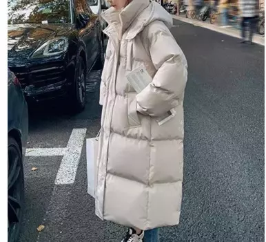 Хлопковая женская куртка средней длины, новинка 2024, утепленное зимнее пальто с капюшоном, женское модное