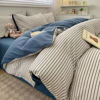 Хлопковое постельное белье Dreamreal, скандинавский узор, королевский размер