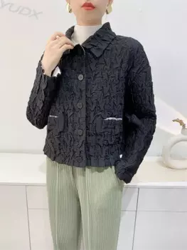 Хлопковые куртки с вышивкой, новинка сезона осень-зима 2024, короткая куртка, утепленная хлопковая куртка, нишевой дизайн, модная женская куртка