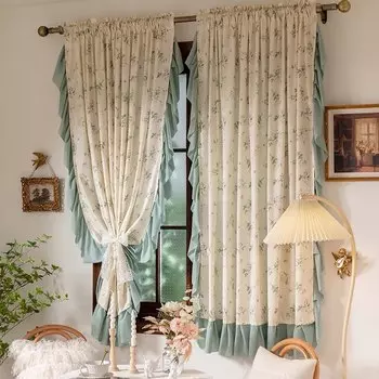 Хлопковые занавески DZQ с кружевом