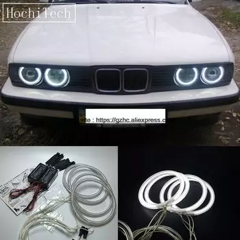 HochiTech для BMW E30 E32 E34 1984-1990 сверхяркая дневная фотография DRL CCFL глаза ангела набор глаз демона теплое белое кольцо 120 мм * 4