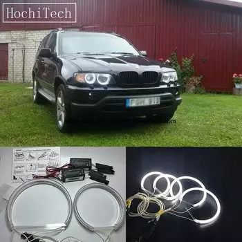 HochiTech для Bmw E53 X5 1999-2004 сверхъяркий дневной Фотофон CCFL глаза ангела набор глаз демона теплое белое кольцо 127,5 мм и 158 мм