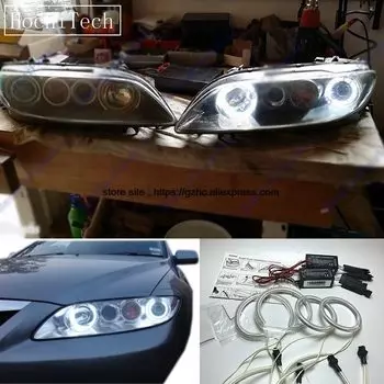HochiTech для Mazda 6 Mazdaspeed6 ультра яркий дневной Фотофон DRL CCFL ангельские глазки набор глаз демона теплое белое кольцо автостайлинг