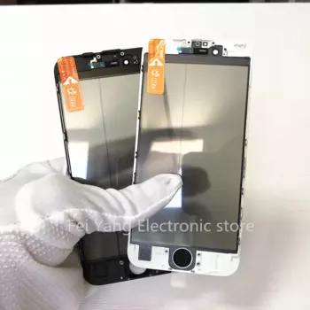 Холодное прессование стекло + рамка + OCA для iPhone, переднее внешнее стекло, рамка с поляризацией, 5 в 1, 7, 8, 6, 6Plus, 6S Plus, 20 шт.