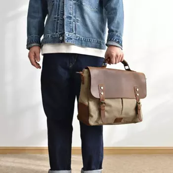 Холщовая сумка-мессенджер в стиле ретро из воловьей кожи, сумки через плечо для мужчин, высококачественный деловой портфель, сумка для ноутбука 14 дюймов