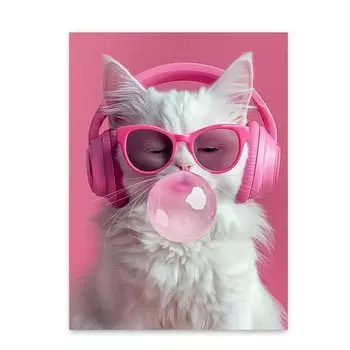 Холст с принтом кошки WJWANG