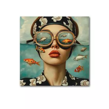 Холст yiqing Романтическая богиня Золотая рыбка