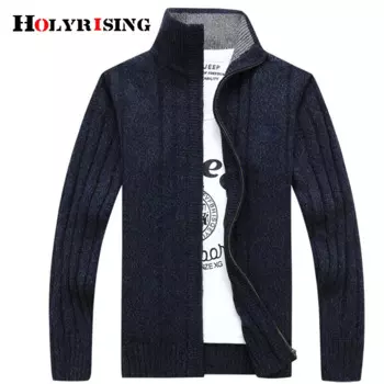 Holyrisng мужская блуза Мужская Повседневная Кардиган эластичный свитер Мужская куртка на молнии мужская Свободная верхняя одежда