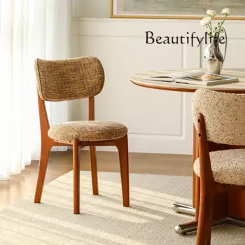 Home Design Retro Backrest Dressing Chair стул складной дерево Medieval Cream Wind Solid Wood Dining Chair