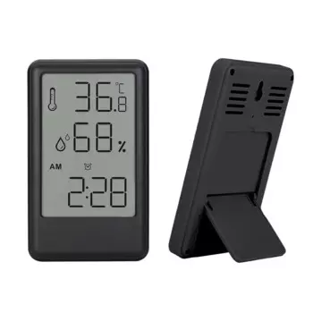 Домашний цифровой измеритель температуры и влажности с ЖК-дисплеем времени/температуры/влажности, электронный термометр, гигрометр