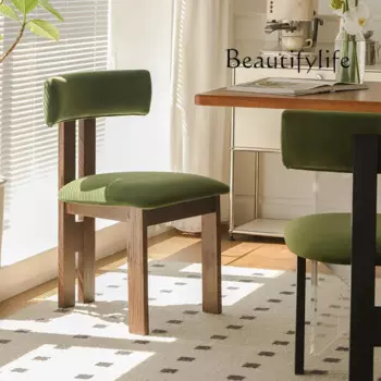 home living room antique back chair стул складной дерево Retro design solid wood dining chair