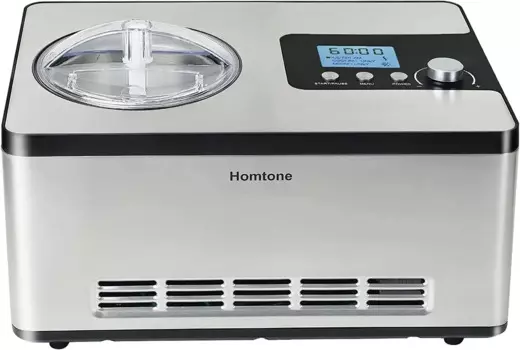 Homtone-автоматическая машина для приготовления мороженого, 2-квартовая машина со встроенным компрессором и ЖК-таймером