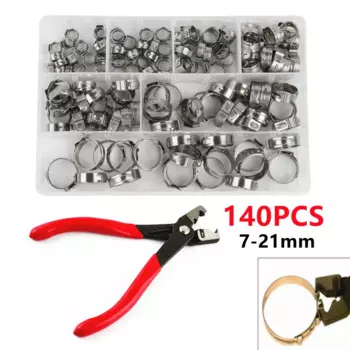 Хомуты для шлангов из нержавеющей стали 140 шт.