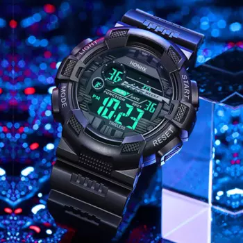 HONHX брендовые мужские спортивные часы, модные светящиеся цифровые часы для мужчин, многофункциональные водонепроницаемые светодиодные электронные наручные часы reloj