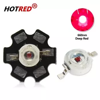 HotRed 1W 3W глубоко-красные светодиоды для выращивания растений