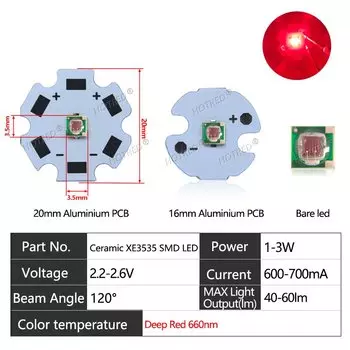 HotRed 3 Вт керамические ИК-бусины для роста растений