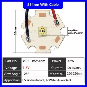 HotRed BALL 3535 UVC 254nm LED лампа для дезинфекции
