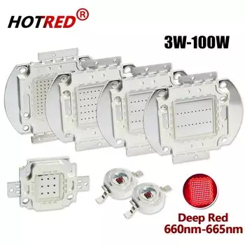 HotRed Высокомощный светодиодный чип 660nm Deep Red Grow светильник 3W-100W