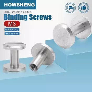 HOWSHENG 5 комплектов винтов для крепления, гвозди Chicago Screw Nails M3 из нержавеющей стали, гвозди с прорезной головкой, заклепки для календаря, меню, кожаное ремесло