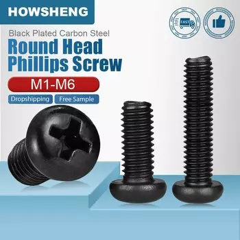 HOWSHENG черные винты с шестигранной головкой M1-M5