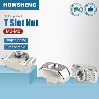 HOWSHENG Т-гайки из углеродистой стали M3 M4 M5 M6 M8