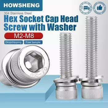 HOWSHENG винты самоконтрящиеся нержавеющая сталь 5-50 шт. m2 m3 m4 m5 m6 m8