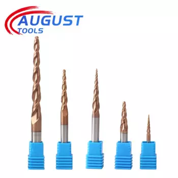 HRC60 Tapered Cone Ball Nose End Mill Tungsten Solid Carbide Milling Cutter Cnc Machine Engraving Taper Wood Metal Endmills