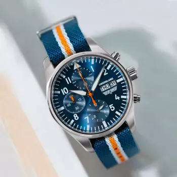 Hrodaland Retro Pilot 42 мм мужской кварцевый хронограф 6S00 Роскошный сапфировый ночник из нержавеющей стали BGW-9 Водонепроницаемые часы 10 бар