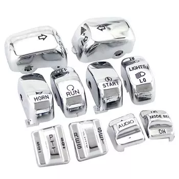 Хромированная Крышка для мотоциклетного ручного переключателя, крышка с кнопкой для Harley Touring Road King Electra Street Road Glide1996-2013