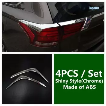 Хромированная крышка заднего фонаря из АБС-пластика из углеродного волокна, декоративная рамка для Mitsubishi Outlander 2015-2022, автомобильные аксессуары