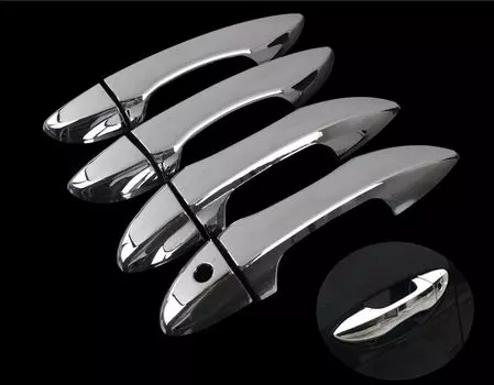 Хромированная накладка на дверную ручку FUNDUOO, Наклейка для Toyota Corolla 2014, 2015, 2016, 2017, 2018, автомобильные аксессуары