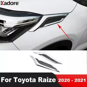 Хромированная накладка на переднюю фару автомобиля для Toyota Raize/Perodua аккумуляторная 2020 2021, Накладка для бровей, накладка на передсветильник фару, молдинговая лента, наклейка