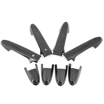 Хромированная наклейка на боковую дверную ручку автомобиля из углеродного волокна для Honda Fit Jazz 2014, 2015, 2016, 2017, 2018, 2019, 2020, аксессуары для стайлинга