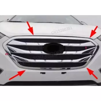 Хромированная передняя решетка радиатора из АБС-пластика для Hyundai IX35 2013-2016, декоративная рамка, защита от царапин, автомобильные аксессуары
